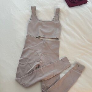 SET Active Taupe Sports Bra and Leggings Set